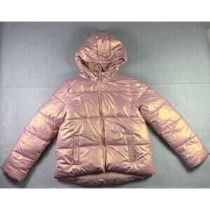 SWISS TECH Girls Rose Gold Metallic Puffer Jacket Size XL 14–16